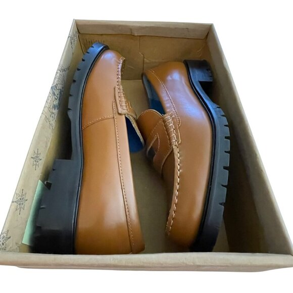 Free People Liv Loafer Brown Penny Loafer NEW Size 37.5 US 7 7.5 - Picture 10 of 12